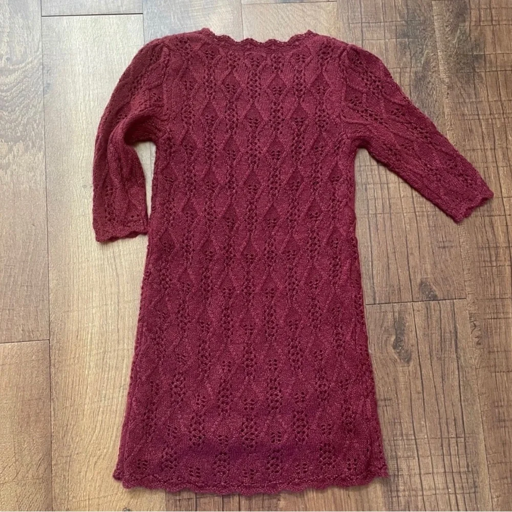 NWT 2 crochet dresses big girl Sz small 6/6x black burgundy cat & jack